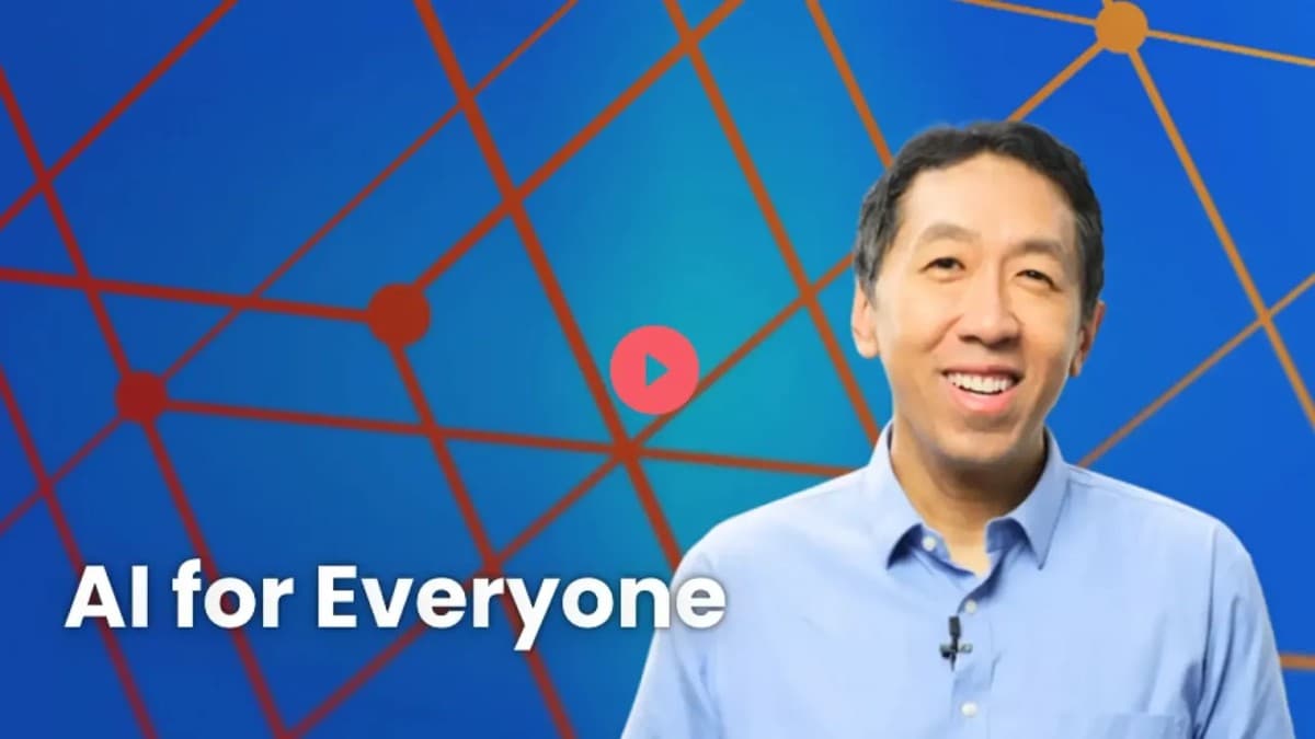 Andrew Ng i et forelesningsrom — introduksjonsvideo til kurset AI for Everyone