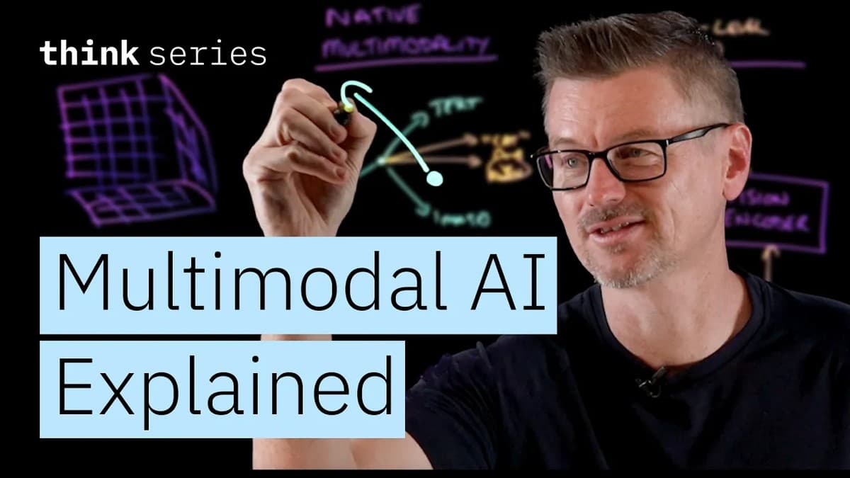 Martin Keen forklarer multimodal AI med diagrammer på en tavle
